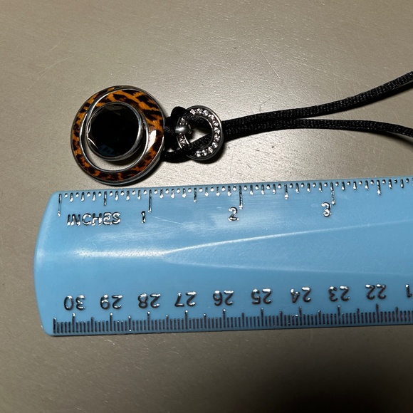 Vintage 925 David Sigal Sterling Silver & Onyx, Pavé CZ Leopard enameled Pendant - Picture 15 of 15